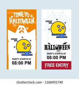 Happy Halloween invitation design with moon vector