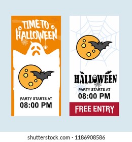 Happy Halloween invitation design with moon vector