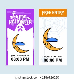 Happy Halloween invitation design with moon vector