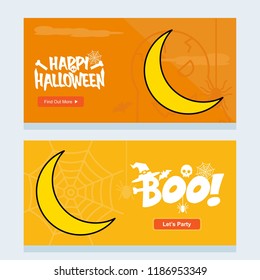 Happy Halloween invitation design with moon vector
