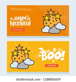 Happy Halloween invitation design with moon vector
