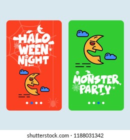 Happy Halloween invitation design with moon vector