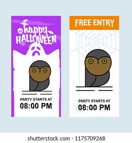 Happy Halloween invitation design with owl vector