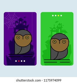 Happy Halloween invitation design with owl vector