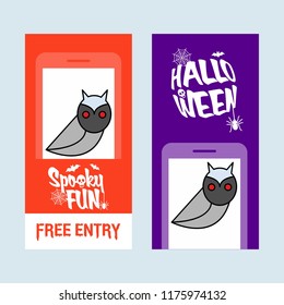 Happy Halloween invitation design with owl vector