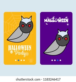 Happy Halloween invitation design with owl vector