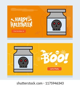 Happy Halloween invitation design with poison vector