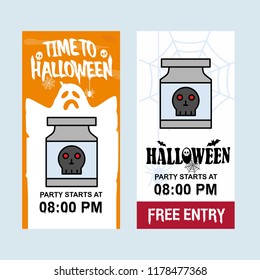 Happy Halloween invitation design with poison vector