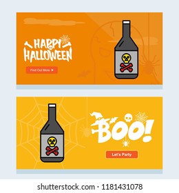 Happy Halloween invitation design with poison vector