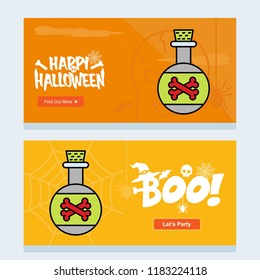 Happy Halloween invitation design with poison vector