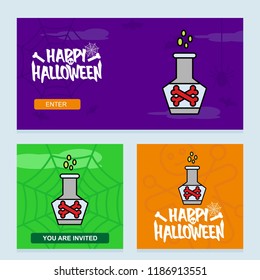 Happy Halloween invitation design with poison vector