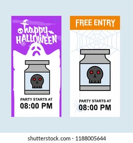 Happy Halloween invitation design with poison vector
