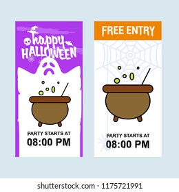 Happy Halloween invitation design with pot vector