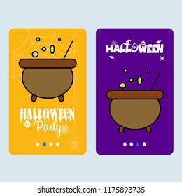Happy Halloween invitation design with pot vector