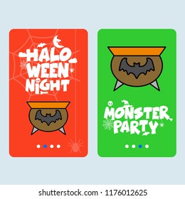 Happy Halloween invitation design with pot vector