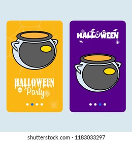 Happy Halloween invitation design with pot vector