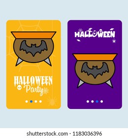 Happy Halloween invitation design with pot vector