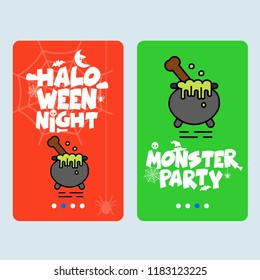 Happy Halloween invitation design with pot vector