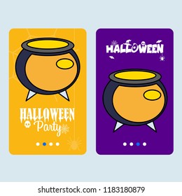 Happy Halloween invitation design with pot vector