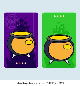 Happy Halloween invitation design with pot vector