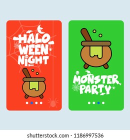 Happy Halloween invitation design with pot vector