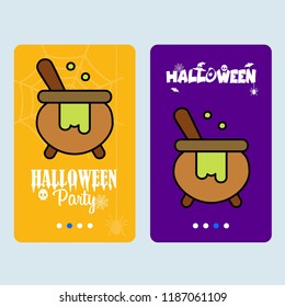 Happy Halloween invitation design with pot vector