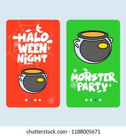 Happy Halloween invitation design with pot vector