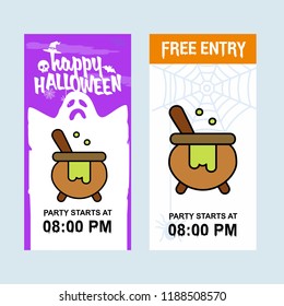 Happy Halloween invitation design with pot vector