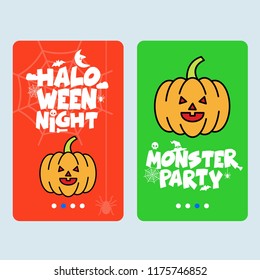 Happy Halloween invitation design with pumpkin vector
