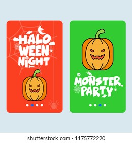 Happy Halloween invitation design with pumpkin vector