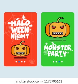Happy Halloween invitation design with pumpkin vector