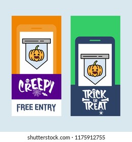 Happy Halloween invitation design with pumpkin vector