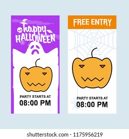 Happy Halloween invitation design with pumpkin vector