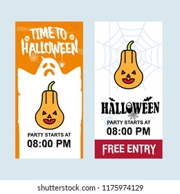 Happy Halloween invitation design with pumpkin vector