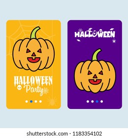 Happy Halloween invitation design with pumpkin vector