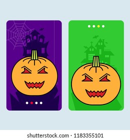 Happy Halloween invitation design with pumpkin vector