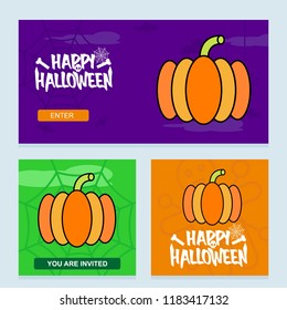 Happy Halloween invitation design with pumpkin vector