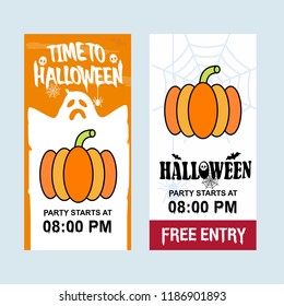 Happy Halloween invitation design with pumpkin vector