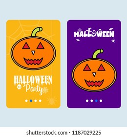 Happy Halloween invitation design with pumpkin vector