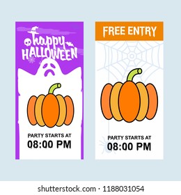 Happy Halloween invitation design with pumpkin vector