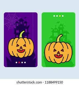 Happy Halloween invitation design with pumpkin vector