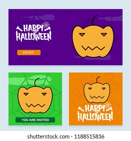 Happy Halloween invitation design with pumpkin vector