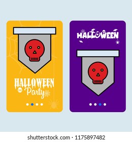 Happy Halloween invitation design with skull vector