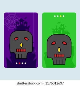 Happy Halloween invitation design with skull vector