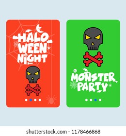 Happy Halloween invitation design with skull vector
