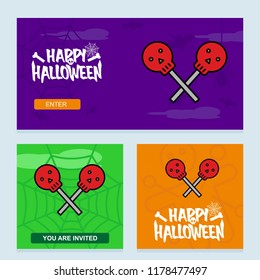 Happy Halloween invitation design with skull vector