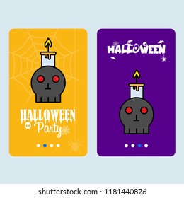 Happy Halloween invitation design with skull vector