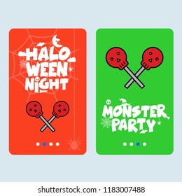 Happy Halloween invitation design with skull vector