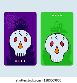 Happy Halloween invitation design with skull vector