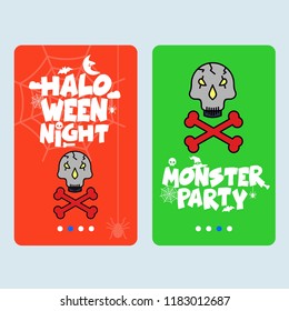 Happy Halloween invitation design with skull vector